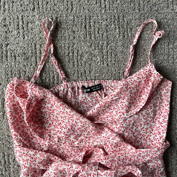 Shein Short Pink Floral Print Dress - Picture 5 of 5